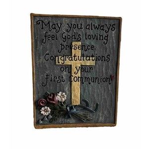 Deb Strain First Holy Communion Prayer Plaque Sign Gift For Girl or Boy Keepsake